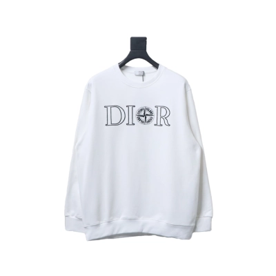 Dior x Stonelsland Embroidered Logo Crewneck Sweatshirt White 01