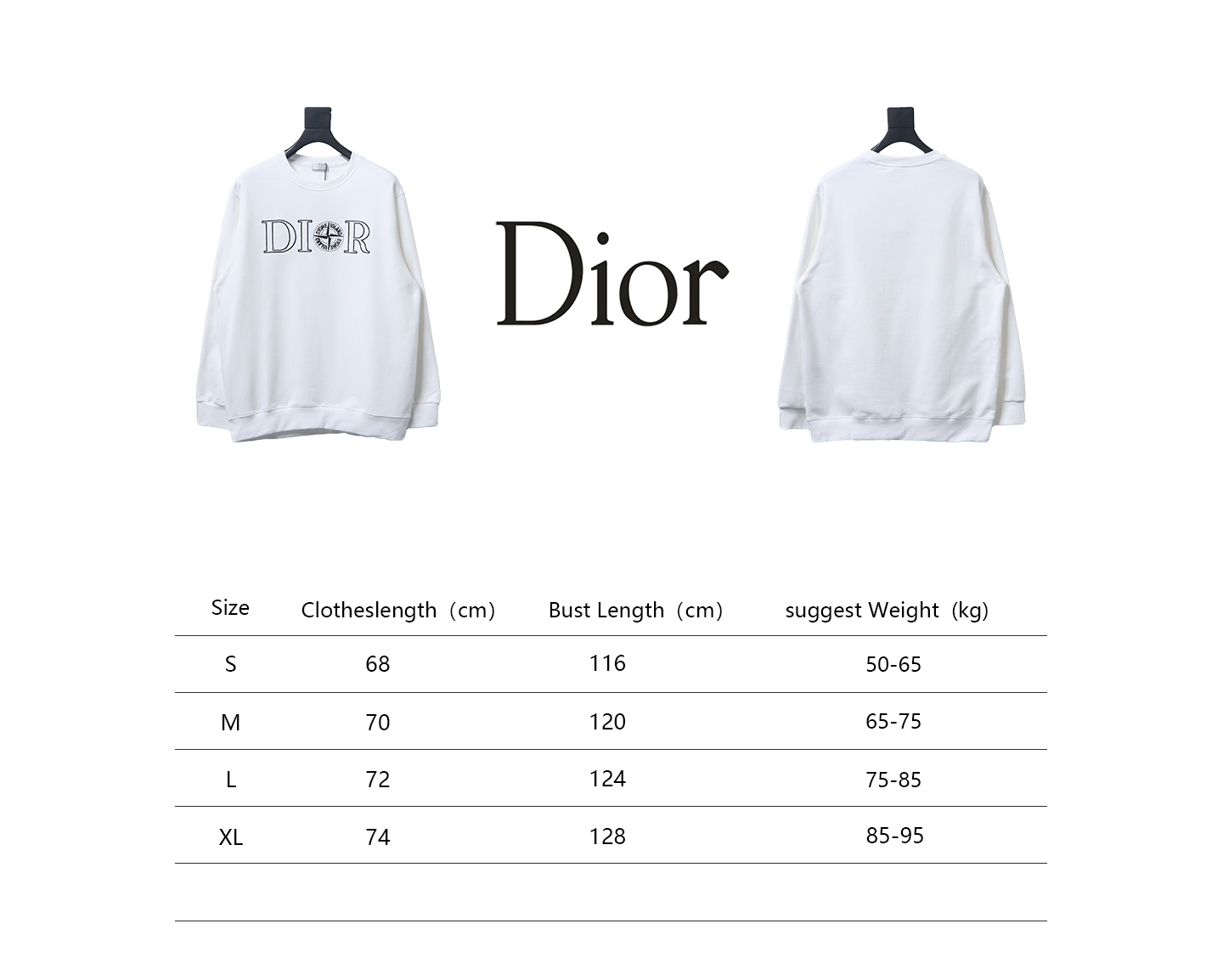 Dior x Stonelsland Embroidered Logo Crewneck Sweatshirt White