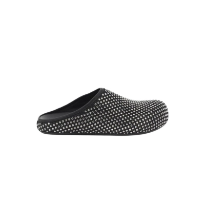 Marni Calfskin Fussbett Sabot Black Leather With Rhinestones SBMR000600P639400N99 02