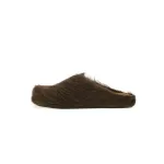Marni Long-Hair Calfskin Fussbett Sabot Brown SBMS004601P412200M37