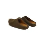 Marni Long-Hair Calfskin Fussbett Sabot Brown SBMS004601P412200M37