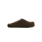 Marni Long-Hair Calfskin Fussbett Sabot Brown SBMS004601P412200M37