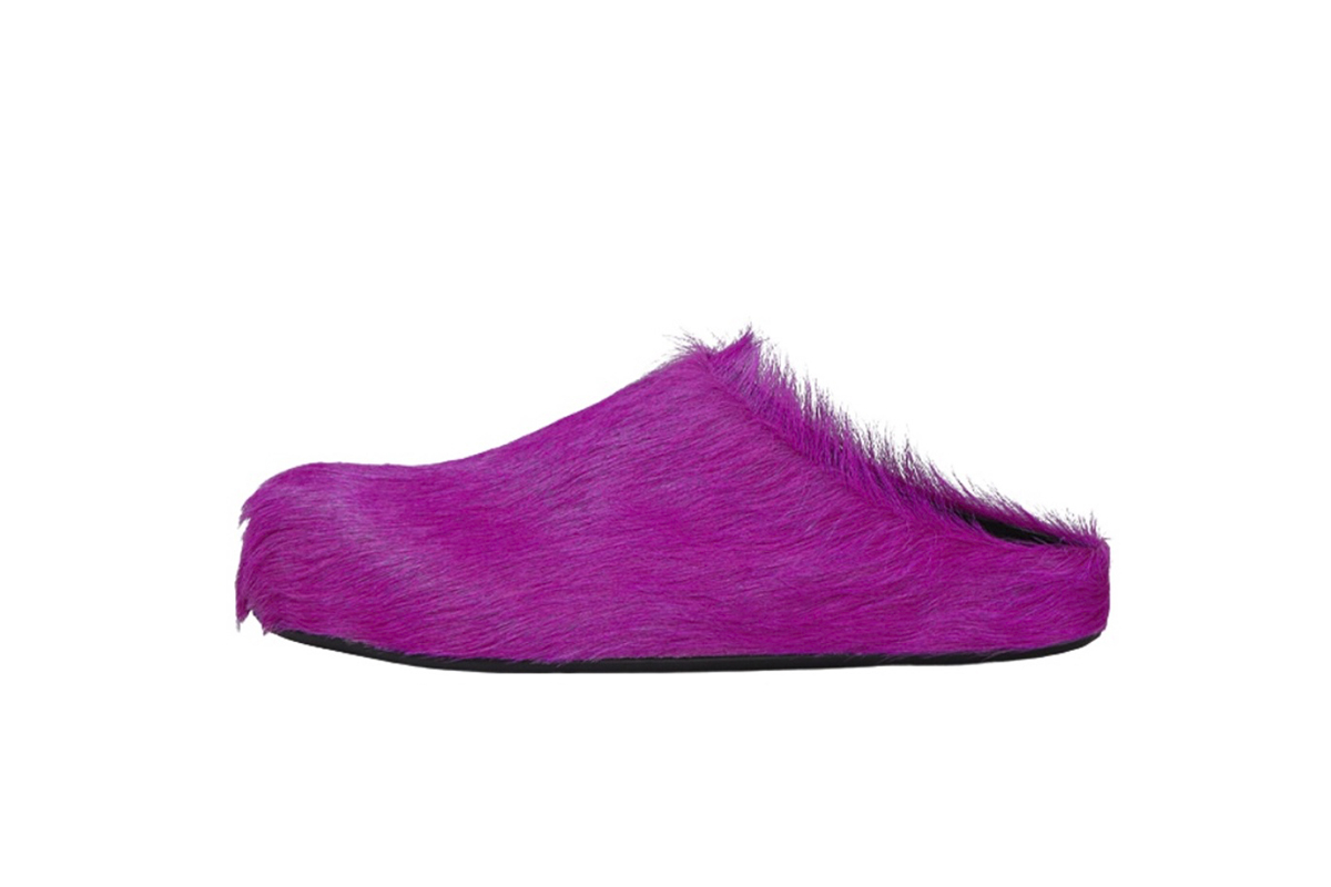 Marni Long-Hair Calfskin Fussbett Sabot Fuchsia SBMR000600P412200C57