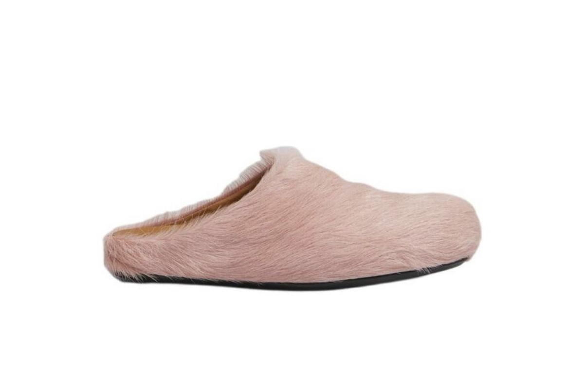 Marni Long-Hair Calfskin Fussbett Sabot Pink SBMS004601P412200C29