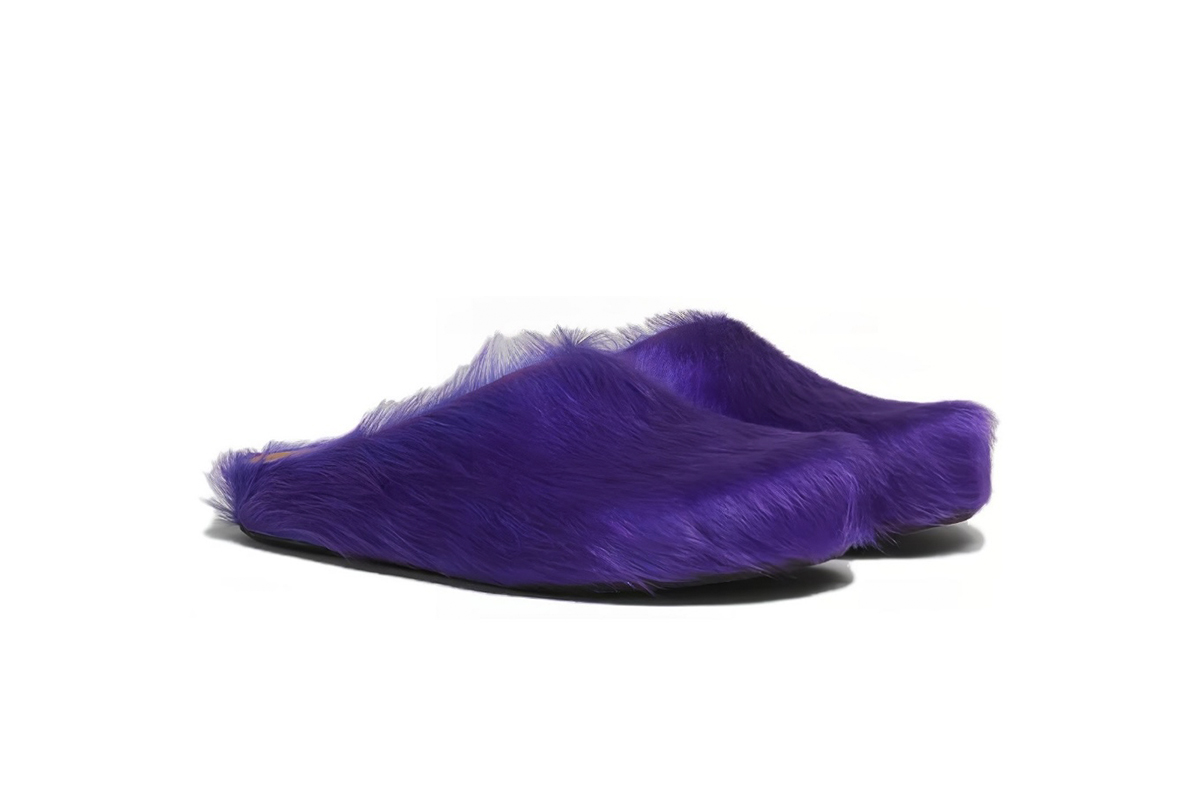Marni Long-Hair Calfskin Fussbett Sabot Purple SBMR000600P623600C74