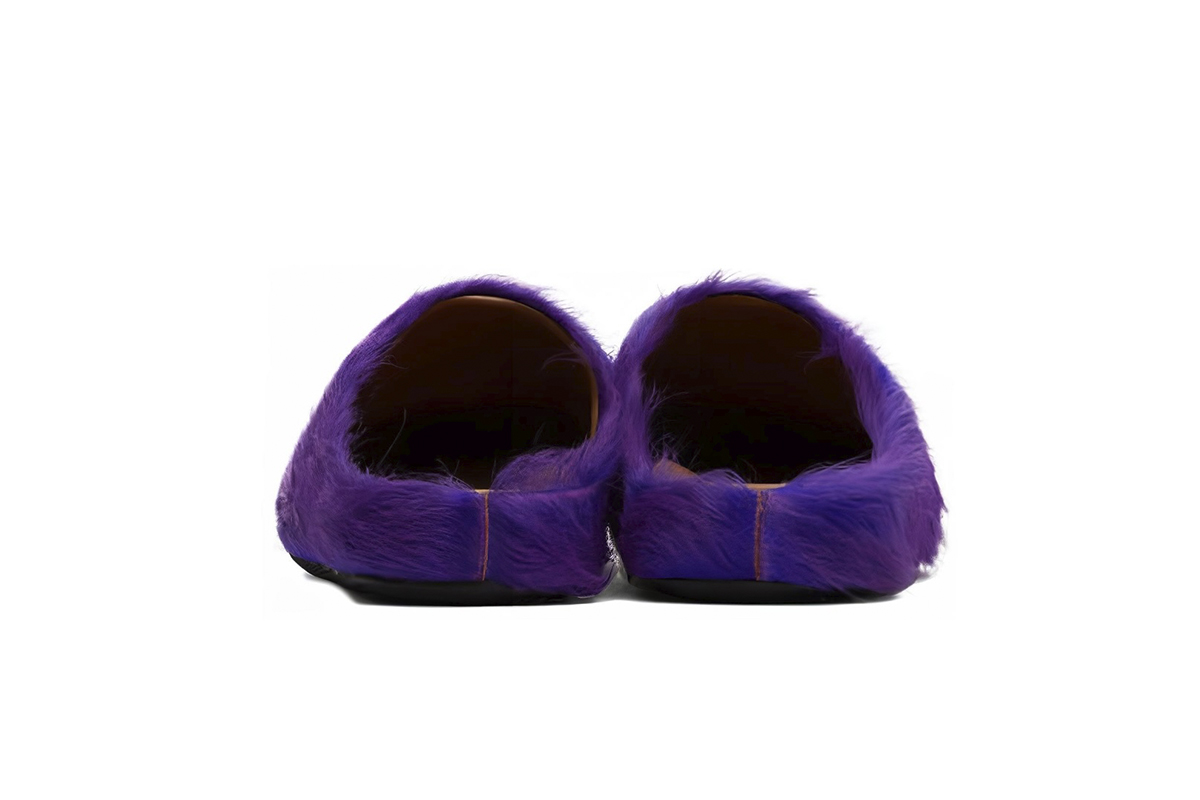 Marni Long-Hair Calfskin Fussbett Sabot Purple SBMR000600P623600C74