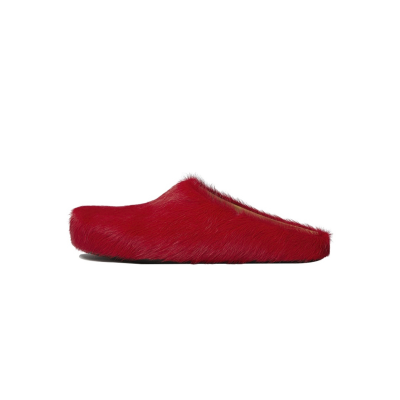 Marni Long-Hair Calfskin Fussbett Sabot Red SBMS004601P412200R66 01