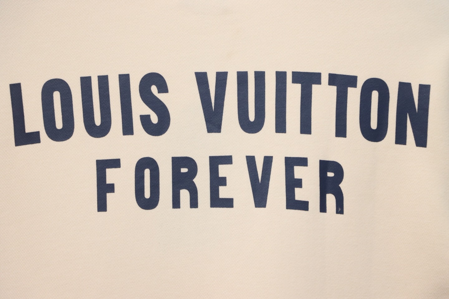 Louis Vuitton 22Fw Fake Pocket Letter Printed Round Neck Sweatshirt Beige