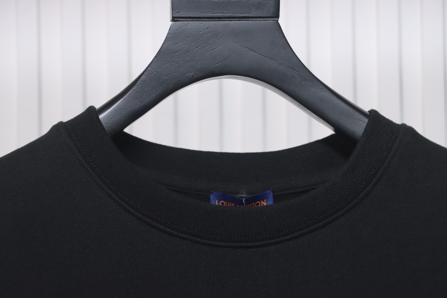 Louis Vuitton 22Fw Fake Pocket Letter Printed Round Neck Sweatshirt Black