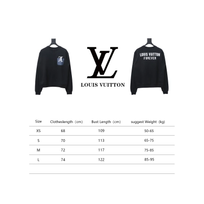 Louis Vuitton 22Fw Fake Pocket Letter Printed Round Neck Sweatshirt Black 02