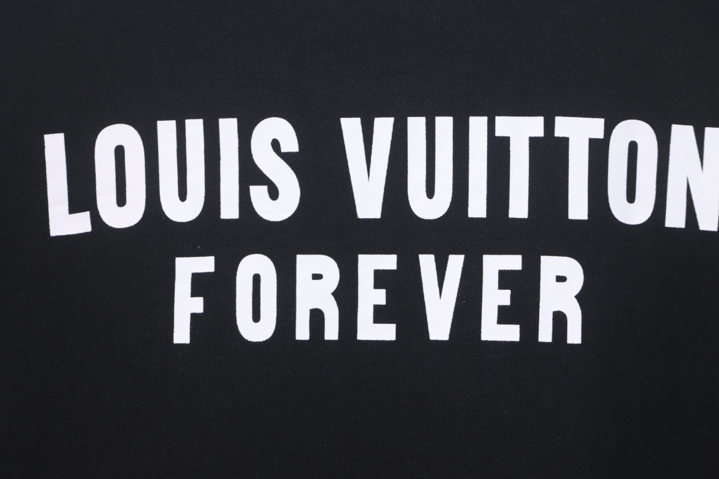 Louis Vuitton 22Fw Fake Pocket Letter Printed Round Neck Sweatshirt Black