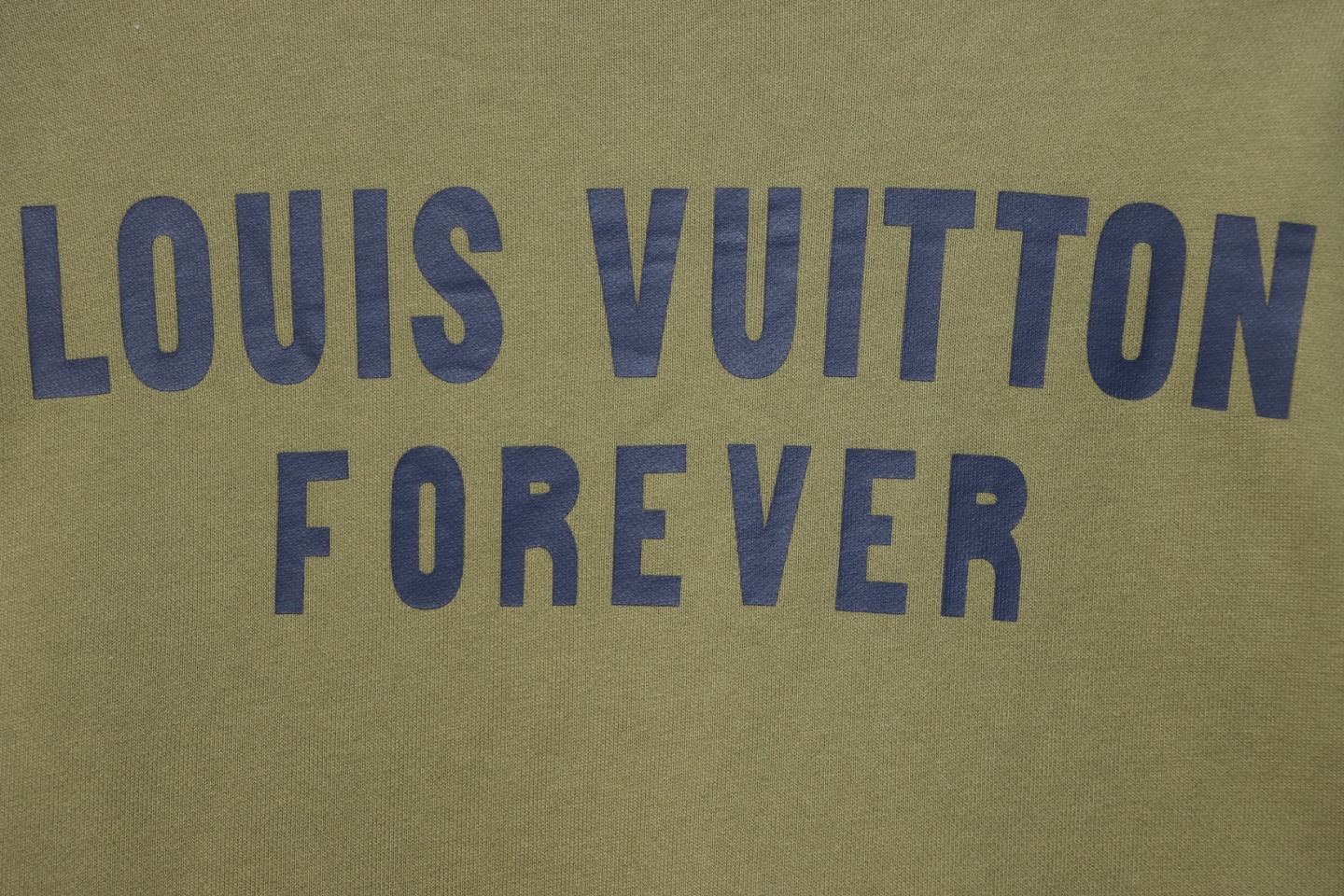Louis Vuitton 22Fw Fake Pocket Letter Printed Round Neck Sweatshirt Green