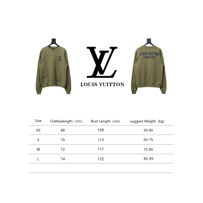 Louis Vuitton 22Fw Fake Pocket Letter Printed Round Neck Sweatshirt Green 02