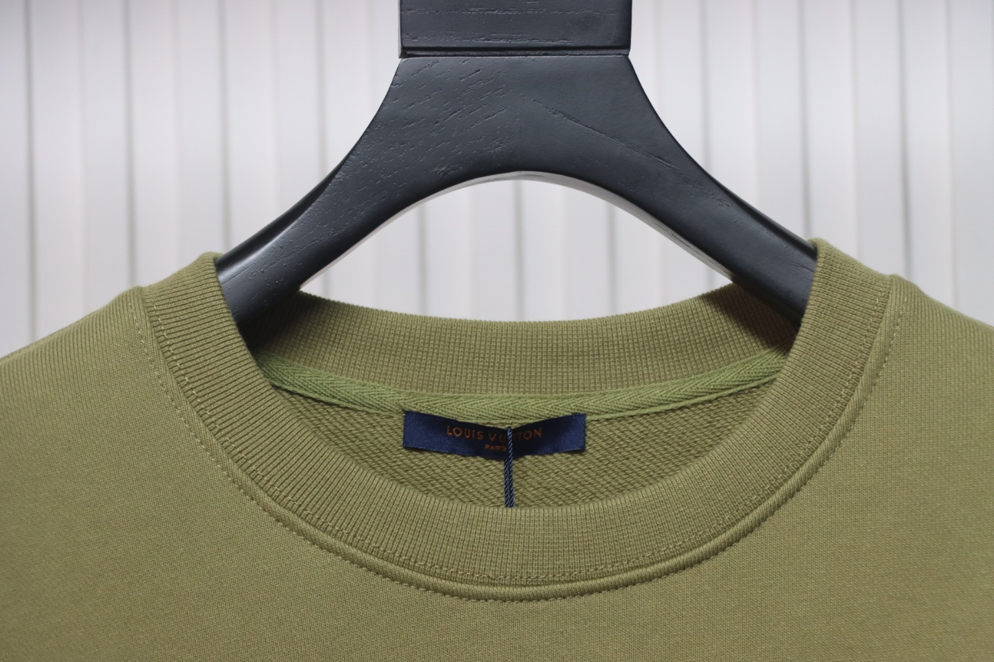 Louis Vuitton 22Fw Fake Pocket Letter Printed Round Neck Sweatshirt Green