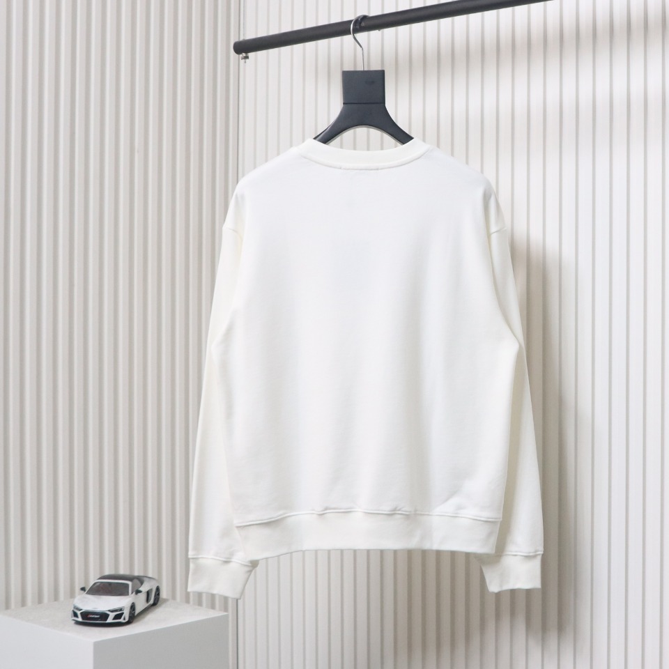 Louis Vuitton 24Fw Butterfly And Floral Painted Print Sweatshirt White