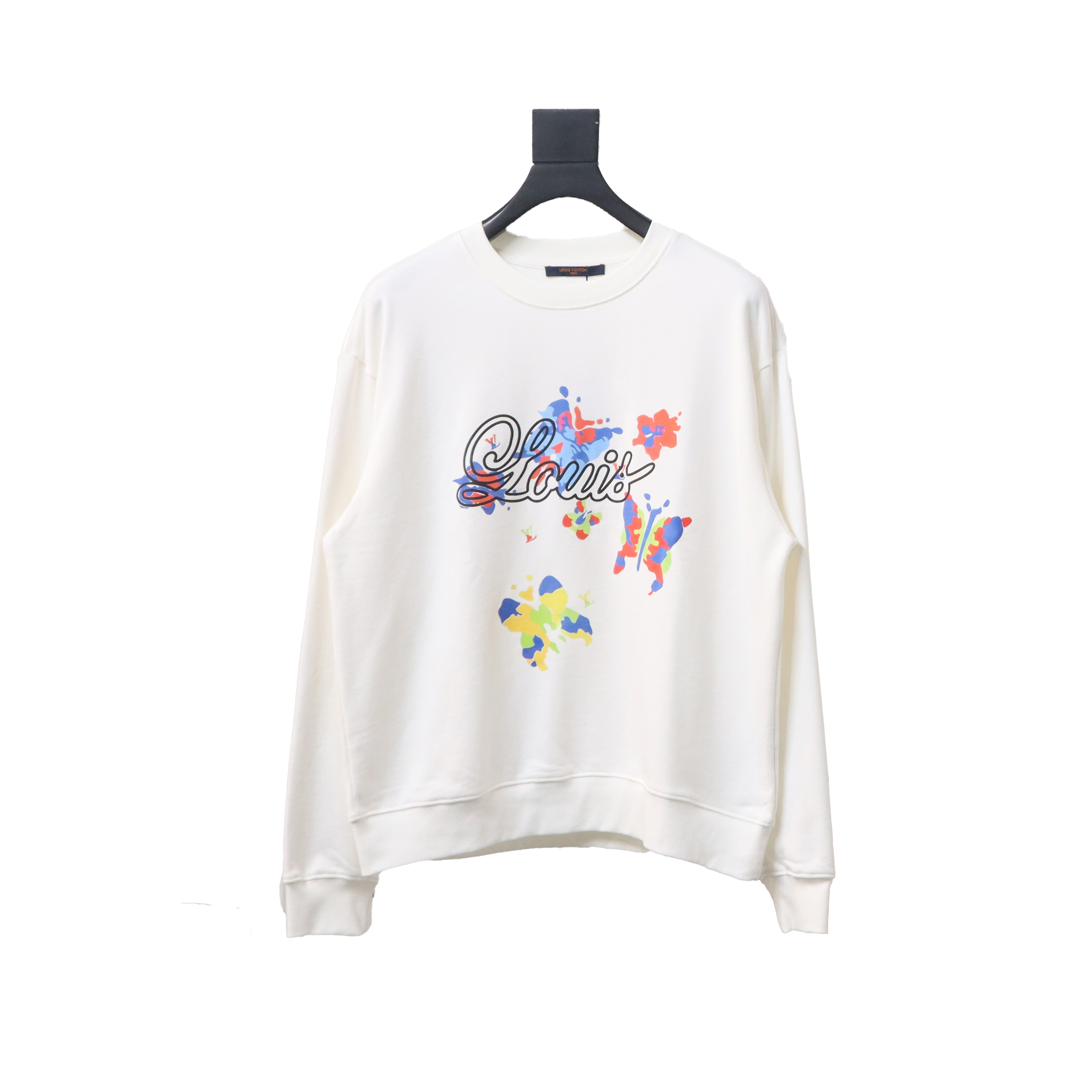 Louis Vuitton 24Fw Butterfly And Floral Painted Print Sweatshirt White