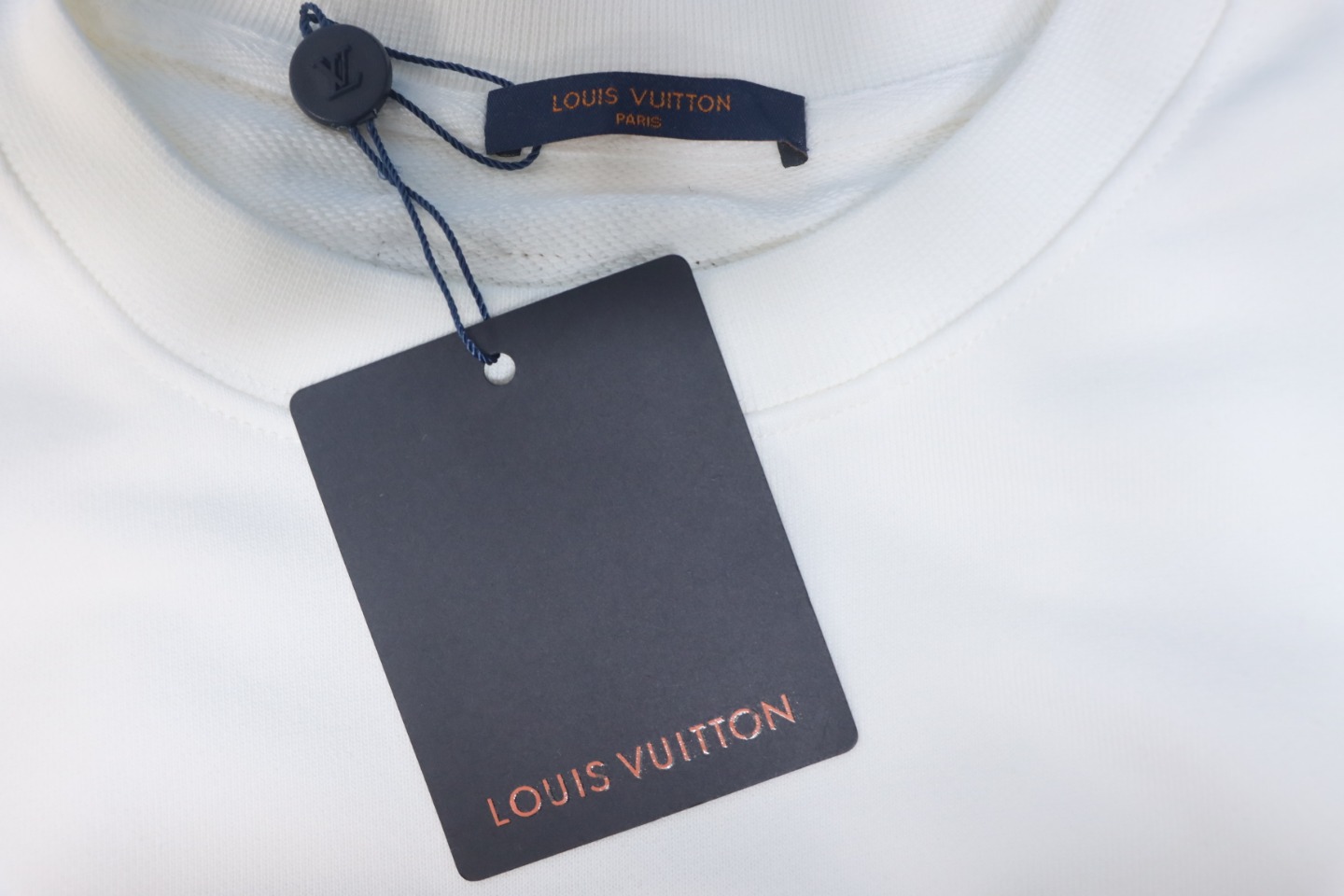Louis Vuitton 24Fw Classic Embroidered Clover Logo Crewneck Sweatshirt White