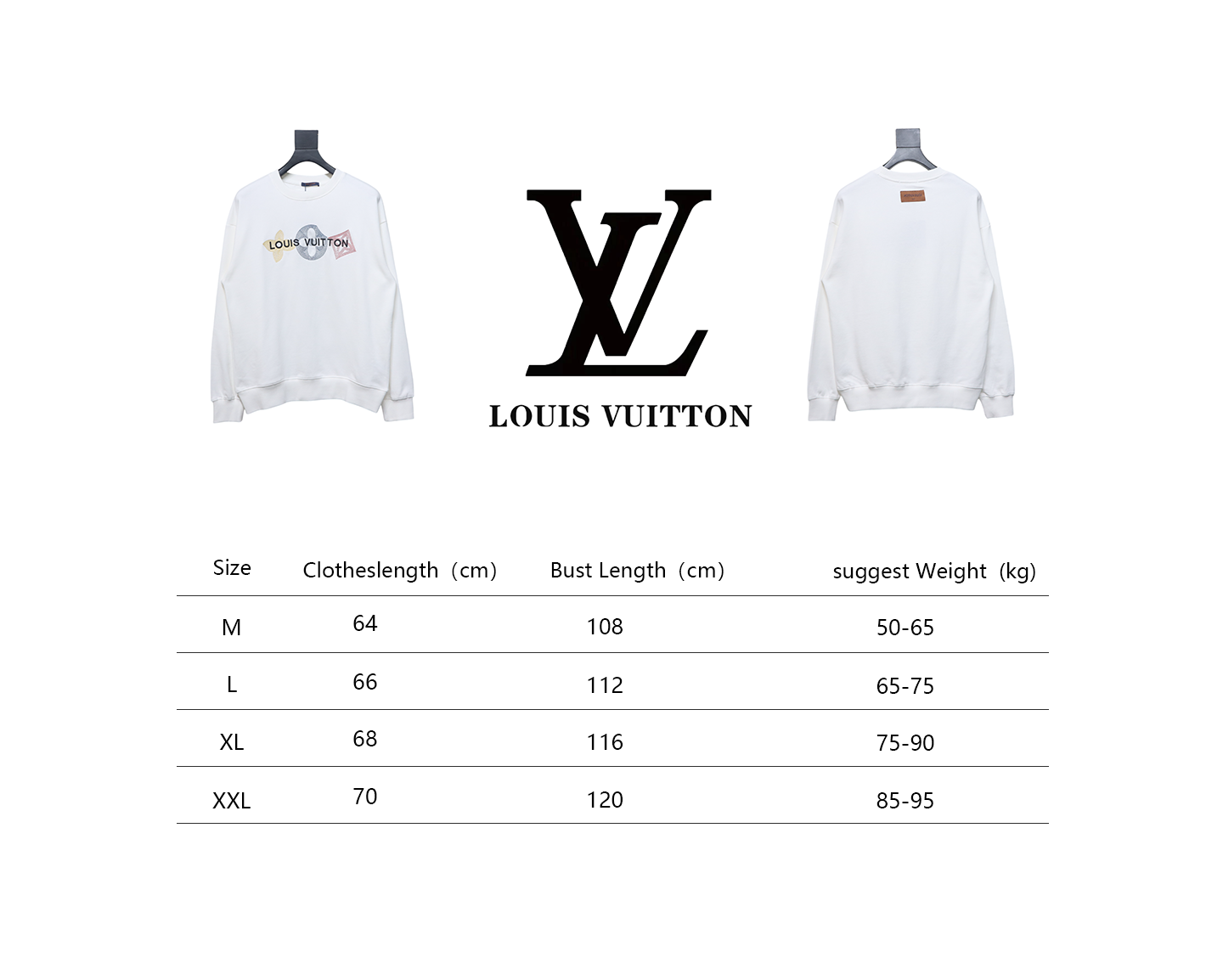 Louis Vuitton 24Fw Classic Embroidered Clover Logo Crewneck Sweatshirt White