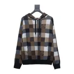 Louis Vuitton 24Fw Damier Checkerboard Monogram Letters Knitted Hoodie