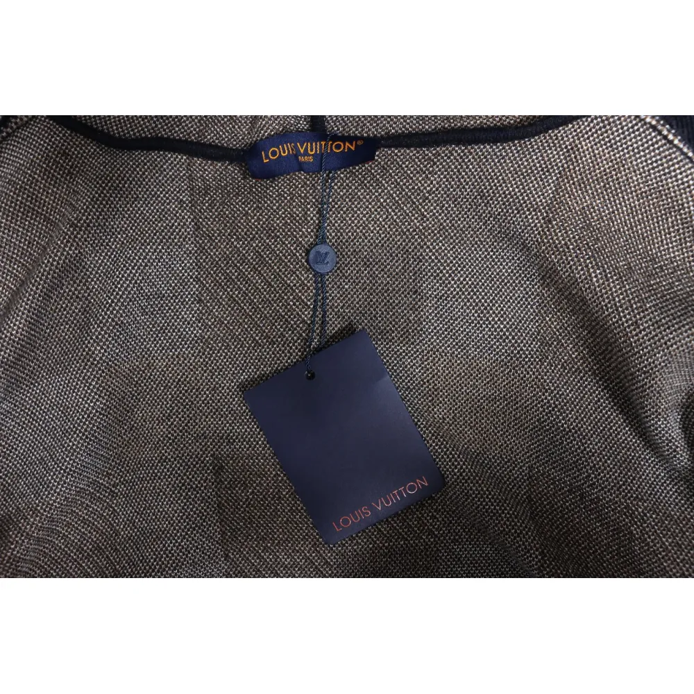 Louis Vuitton 24Fw Damier Checkerboard Monogram Letters Knitted Hoodie