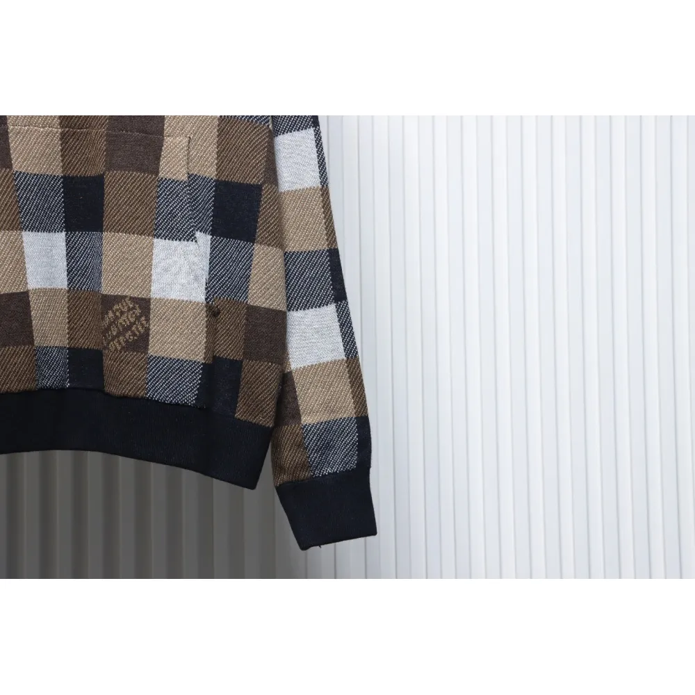 Louis Vuitton 24Fw Damier Checkerboard Monogram Letters Knitted Hoodie