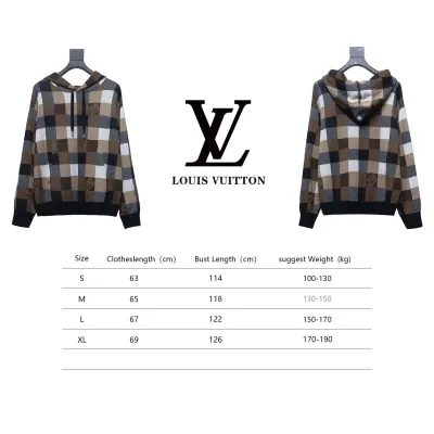 Louis Vuitton 24Fw Damier Checkerboard Monogram Letters Knitted Hoodie 02
