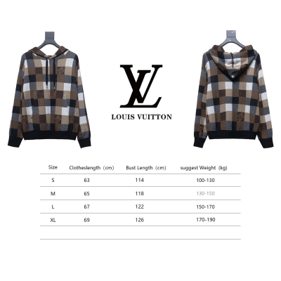 Louis Vuitton 24Fw Damier Checkerboard Monogram Letters Knitted Hoodie 02