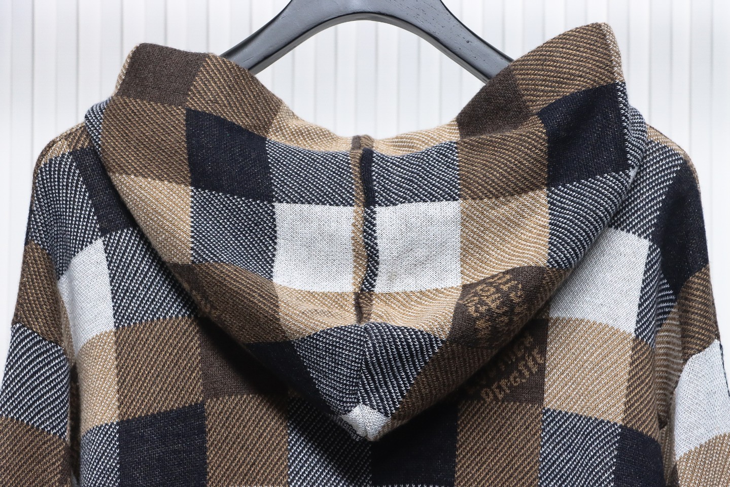 Louis Vuitton 24Fw Damier Checkerboard Monogram Letters Knitted Hoodie