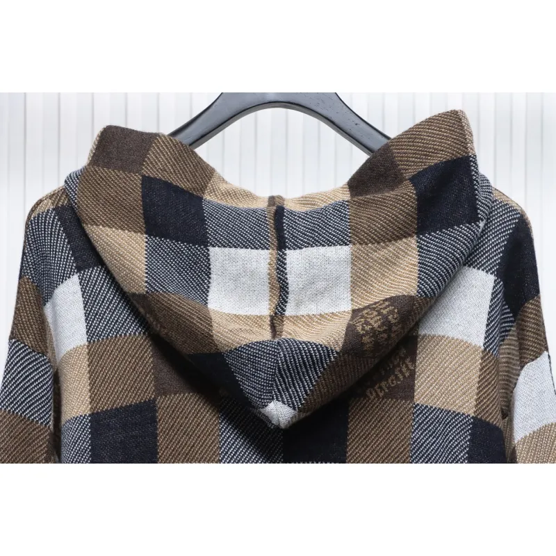 Louis Vuitton 24Fw Damier Checkerboard Monogram Letters Knitted Hoodie