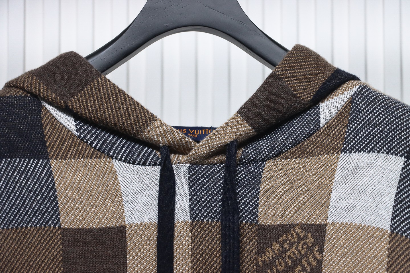 Louis Vuitton 24Fw Damier Checkerboard Monogram Letters Knitted Hoodie