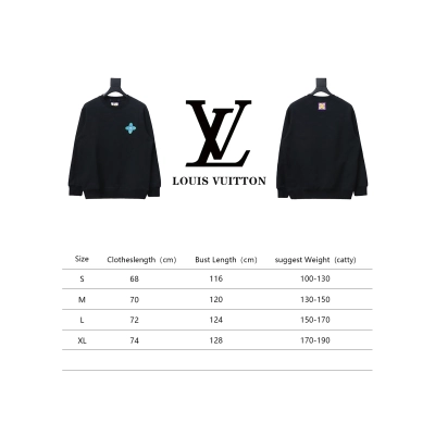 Louis Vuitton 24Fw Four-Leaf Clover Embroidery Crewneck Sweatshirt Black 02