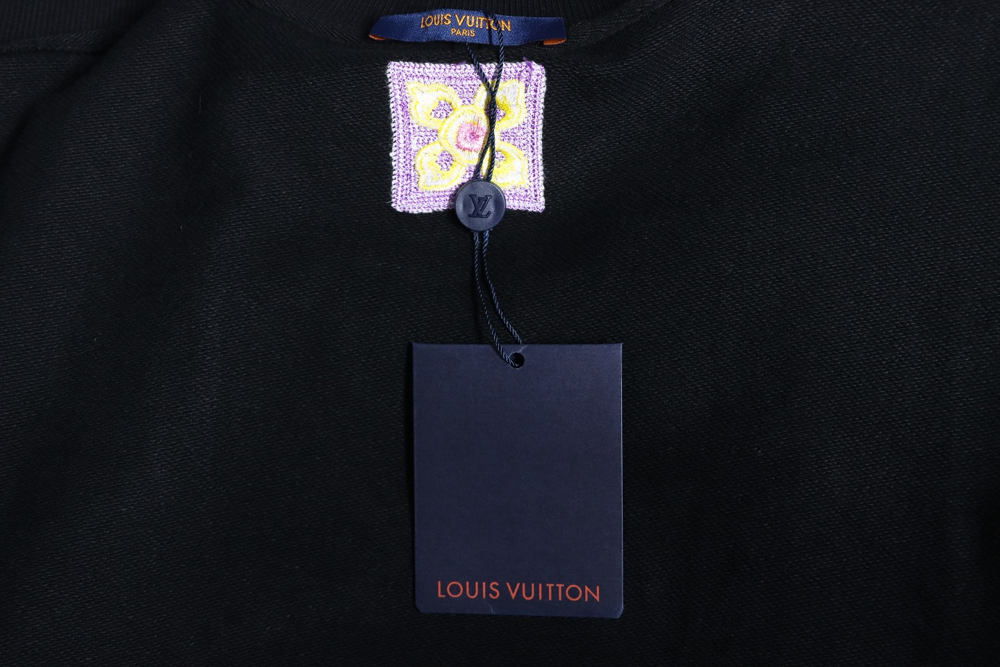 Louis Vuitton 24Fw Four-Leaf Clover Embroidery Crewneck Sweatshirt Black