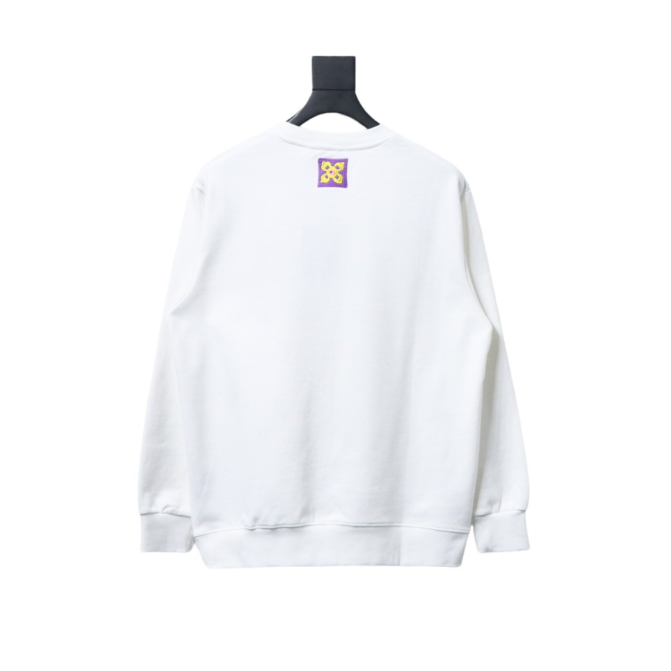 Louis Vuitton 24Fw Four-Leaf Clover Embroidery Crewneck Sweatshirt White