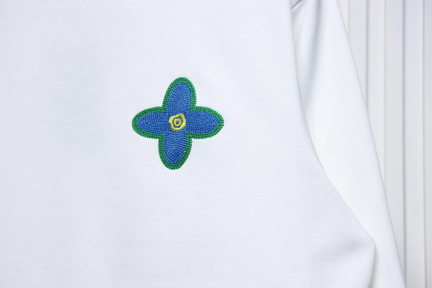 Louis Vuitton 24Fw Four-Leaf Clover Embroidery Crewneck Sweatshirt White