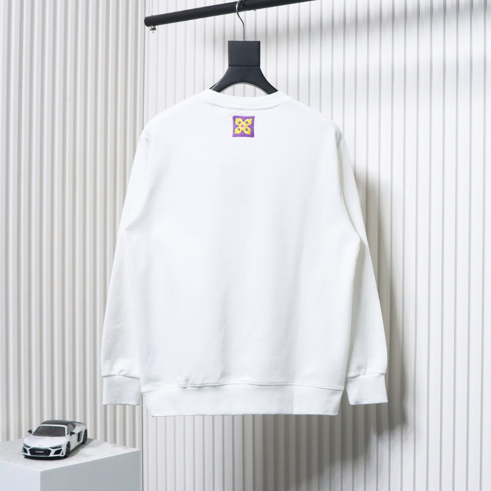 Louis Vuitton 24Fw Four-Leaf Clover Embroidery Crewneck Sweatshirt White
