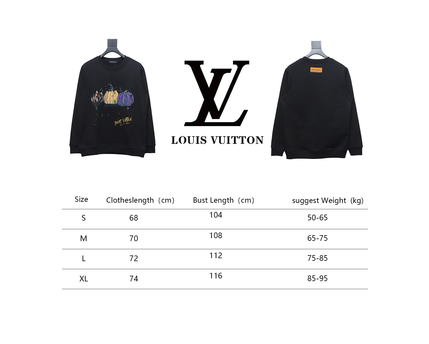 Louis Vuitton 24FW Graffiti Hand-Painted Pumpkin Crewneck Sweatshirt Black