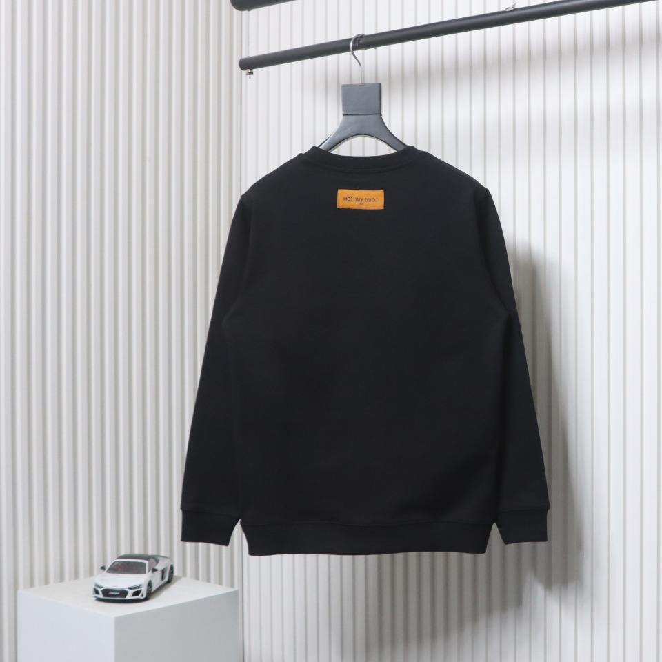 Louis Vuitton 24FW Graffiti Hand-Painted Pumpkin Crewneck Sweatshirt Black