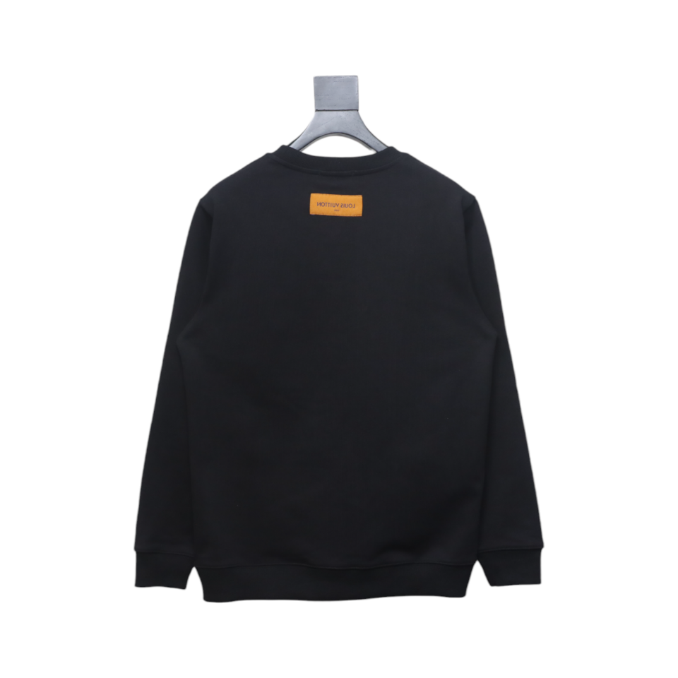 Louis Vuitton 24FW Graffiti Hand-Painted Pumpkin Crewneck Sweatshirt Black