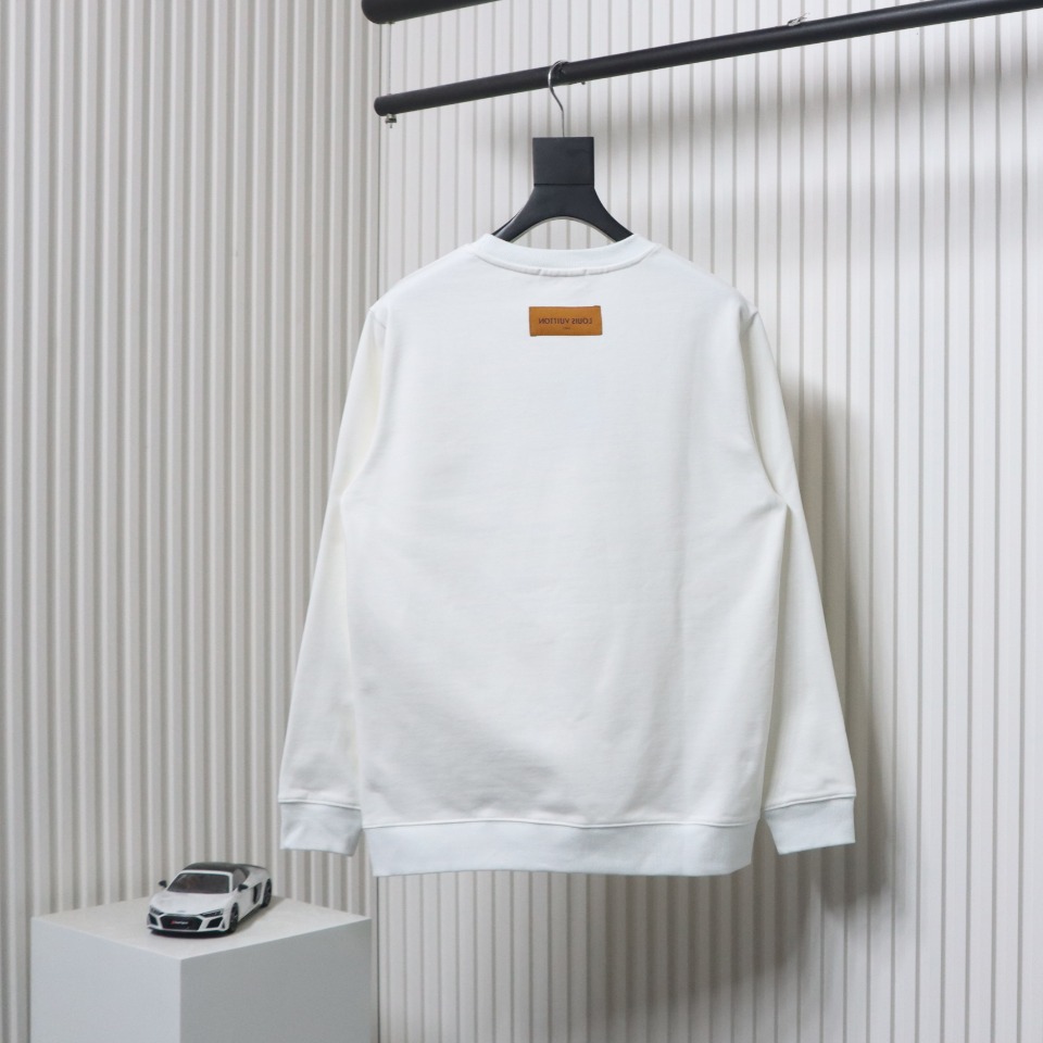 Louis Vuitton 24FW Graffiti Hand-Painted Pumpkin Crewneck Sweatshirt White