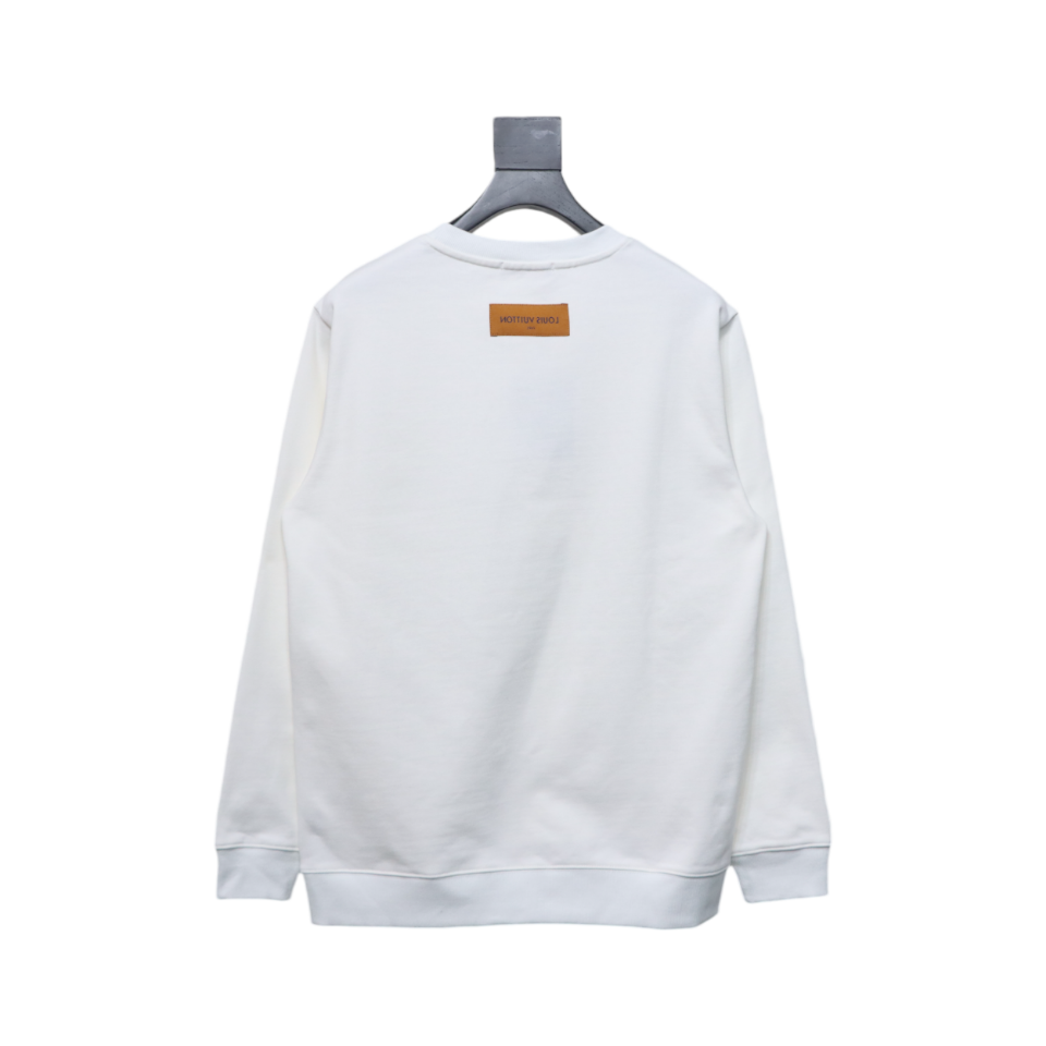 Louis Vuitton 24FW Graffiti Hand-Painted Pumpkin Crewneck Sweatshirt White