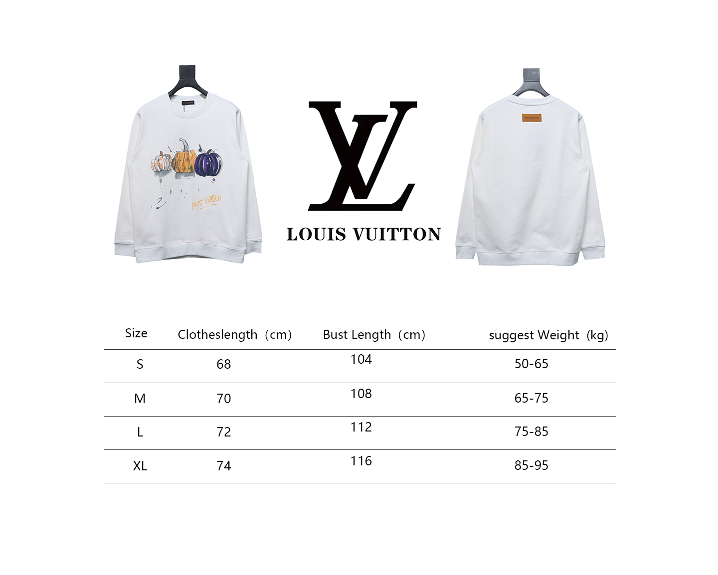 Louis Vuitton 24FW Graffiti Hand-Painted Pumpkin Crewneck Sweatshirt White