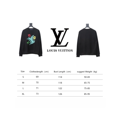 Louis Vuitton 24Fw Graffiti Print Crew Neck Sweatshirt Black 02