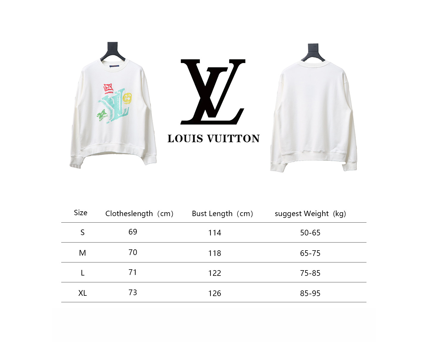 Louis Vuitton 24Fw Graffiti Print Crew Neck Sweatshirt White