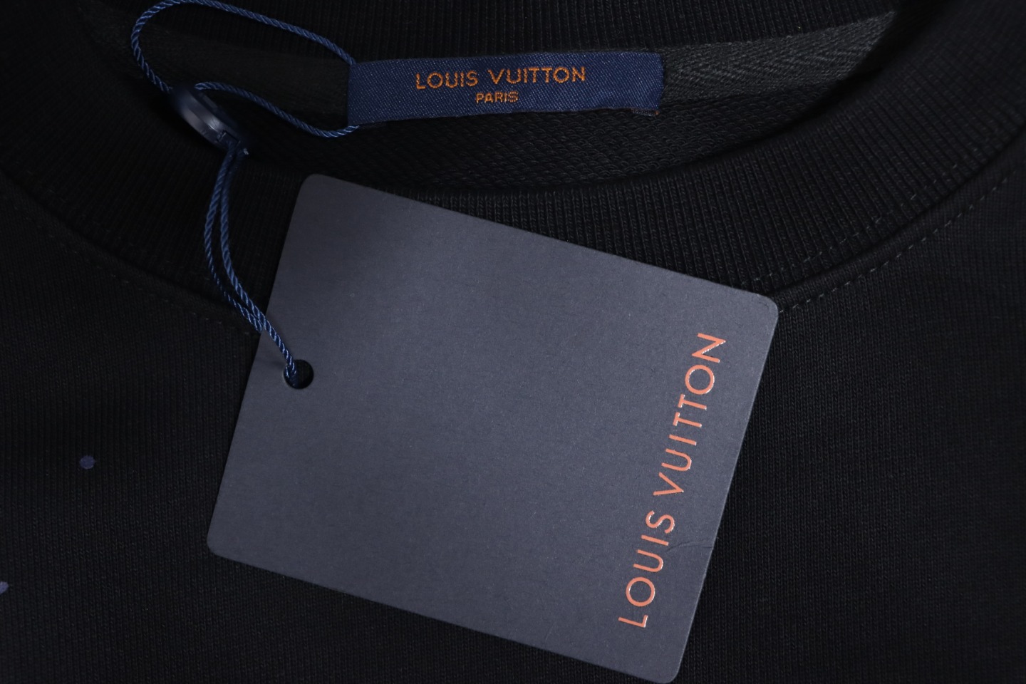 Louis Vuitton 24Fw Ink Splashing Old Flower Print Round Neck Sweatshirt Black