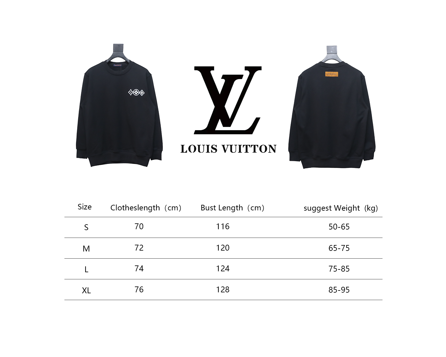 Louis Vuitton 24FW Three Flower Round Neck Sweatshirt Black
