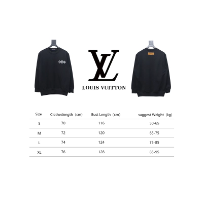 Louis Vuitton 24FW Three Flower Round Neck Sweatshirt Black 02