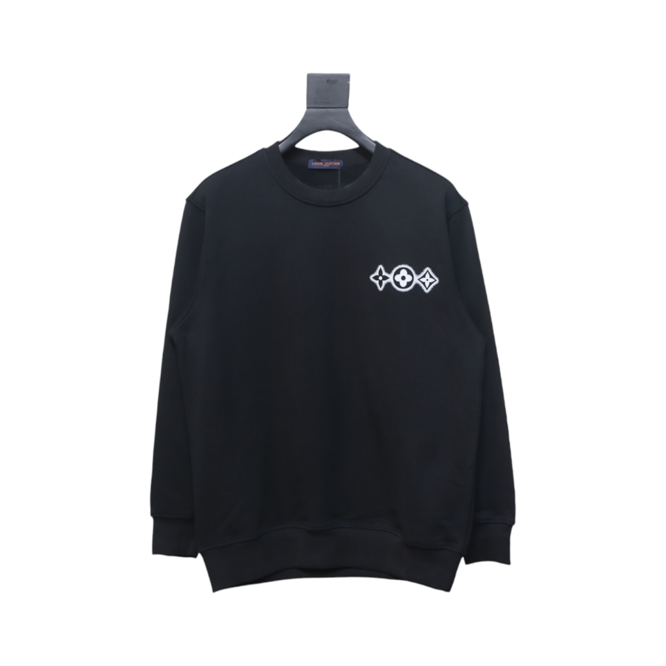 Louis Vuitton 24FW Three Flower Round Neck Sweatshirt Black