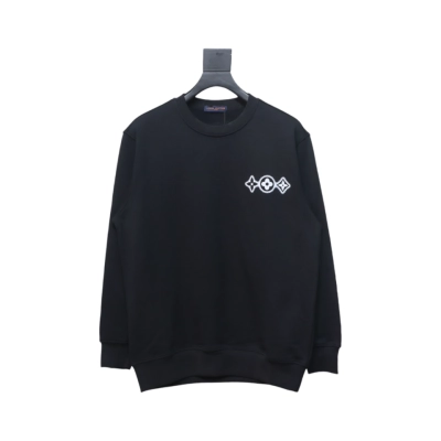 Louis Vuitton 24FW Three Flower Round Neck Sweatshirt Black 01
