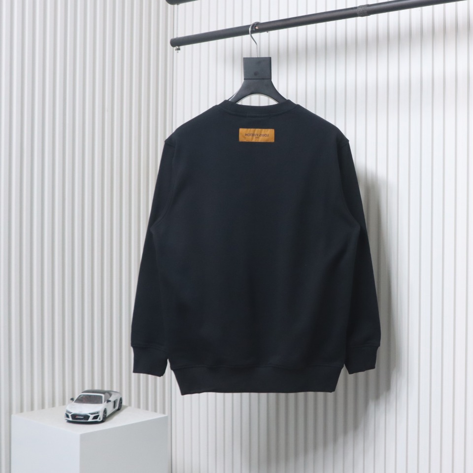 Louis Vuitton 24FW Three Flower Round Neck Sweatshirt Black