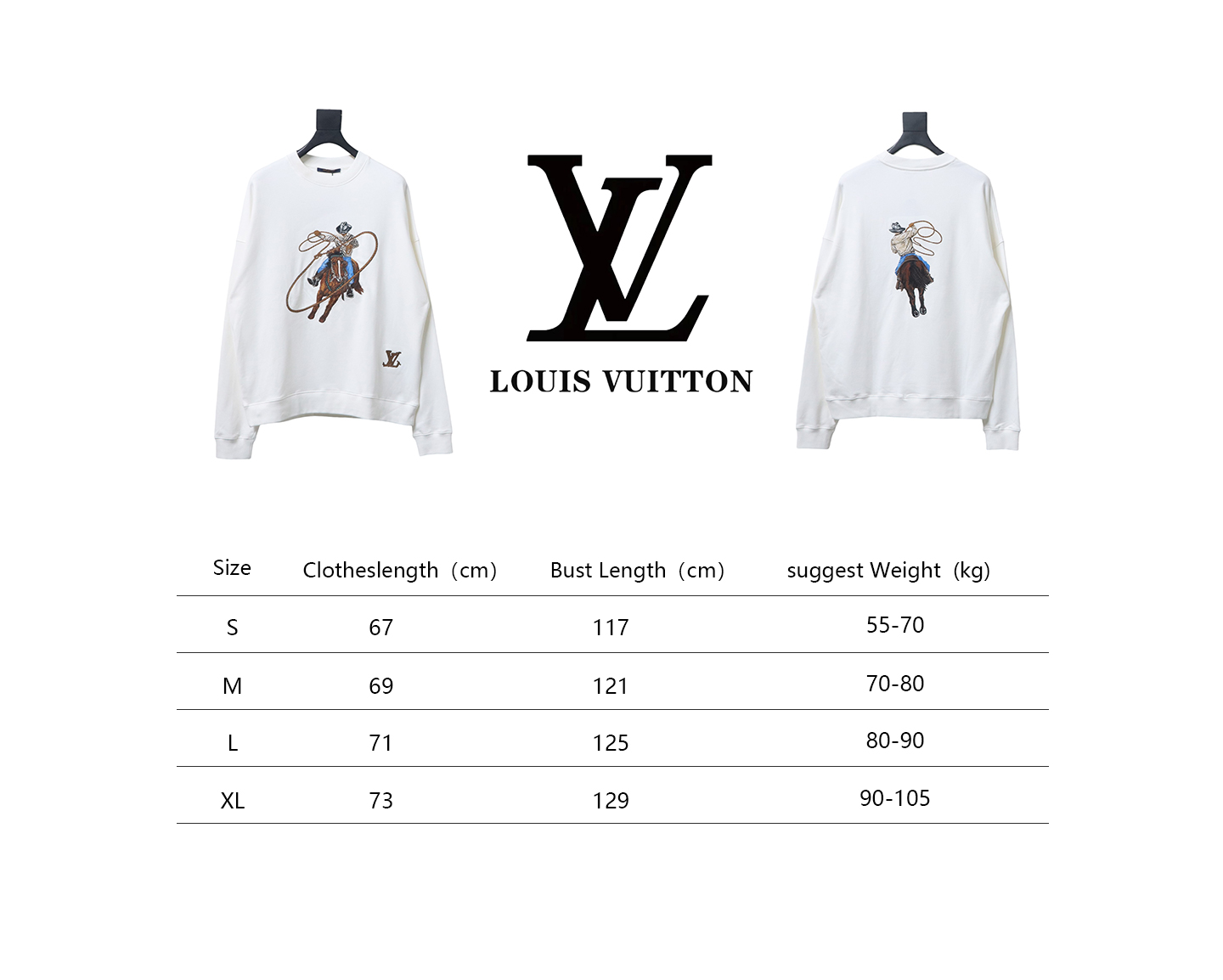 Louis Vuitton 24Fw Western Denim Heavy Embroidery Crewneck Sweatshirt